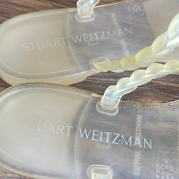 Pre-owned Stuart Weitzman Braida Sawyer Jelly Sandal In Clear Size 9B - Picture 6 of 6